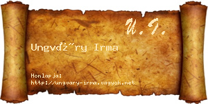 Ungváry Irma névjegykártya